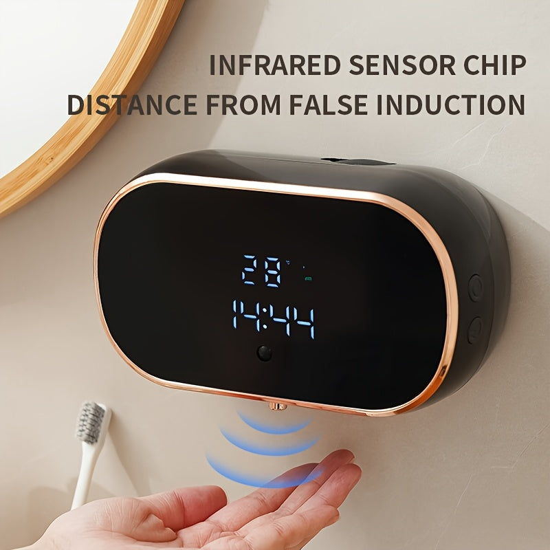 Upgraded Infrared Sensing, Extra-Large Battery for Extended Usage, Three-Level Foam Volume Adjustment, Ultra-Fine Foam Hand Soap Dispenser（black）