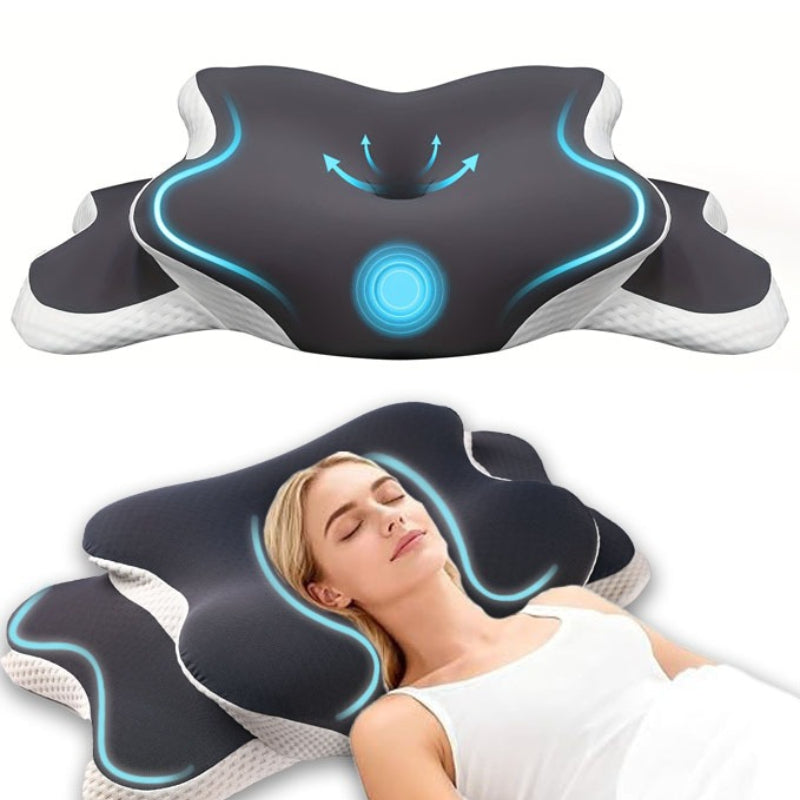 Side Sleeper Neck Pillow | Odor-Free, Light Beige Friendly Design, Comfortable Sleep Posture, Polyester Material, Hand Wash Only 