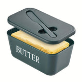 GREEN **Food-Grade PP Large Butter Keeper with Cutting Blade | Airtight, Drying-Resistant, Easy to Slice – Long-Lasting Freshness, Your Kitchen & Baking Essential Helper**