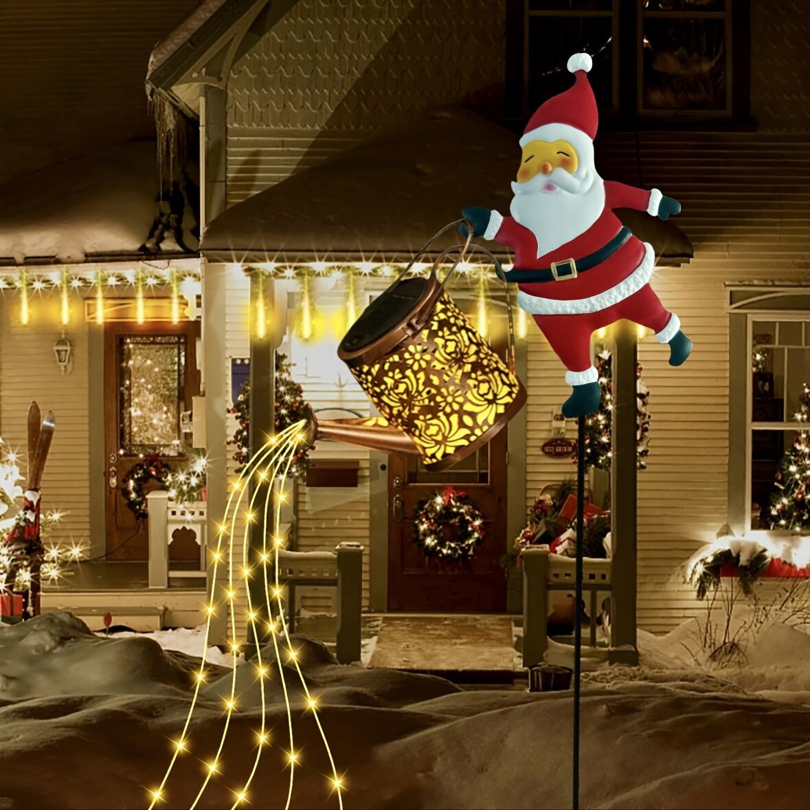 Outdoor Santa Claus Light with Water Sprinkler Effect