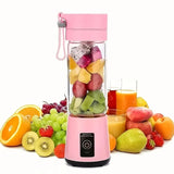 Portable USB Electric Blending Cup with 15.21 oz Capacity (1300 mAh / 3.7 V) – Ideal for Smoothies, Whipped Drinks, Travel, and Fitness.(PINK)