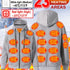 Heated Hoodie Electric Heating Hoodie Smart Heated Sweatshirt 23 Zone Heating - Gray - Size XL(AU XL/EU52)