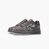 Leopard Print Sneakers Platform Chunky Shoes High-Top Casual Shoes Unisex - Gray pigeon - Size 9(AU9/EU42)