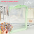Macaron Candy Student File Bag + PET Animal Stickers - Hand-Carry Large Capacity Waterproof A4 Zipper Transparent Exam Paper & Textbook Storage Bag, Folder（green）