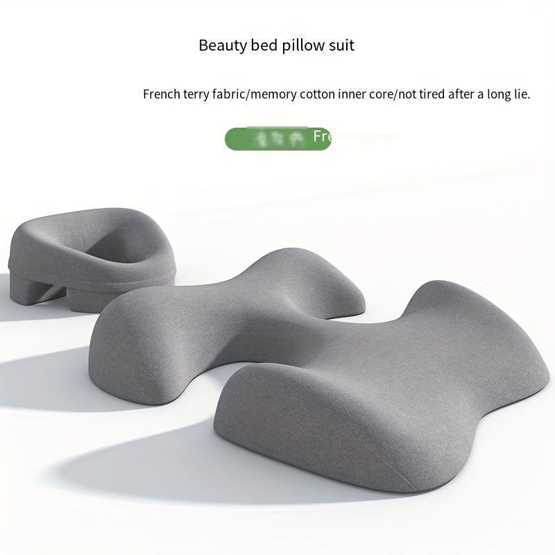 Comfort Zoning, No Fatigue—Ergonomic Beauty Bed Pillow Set（light gray）
