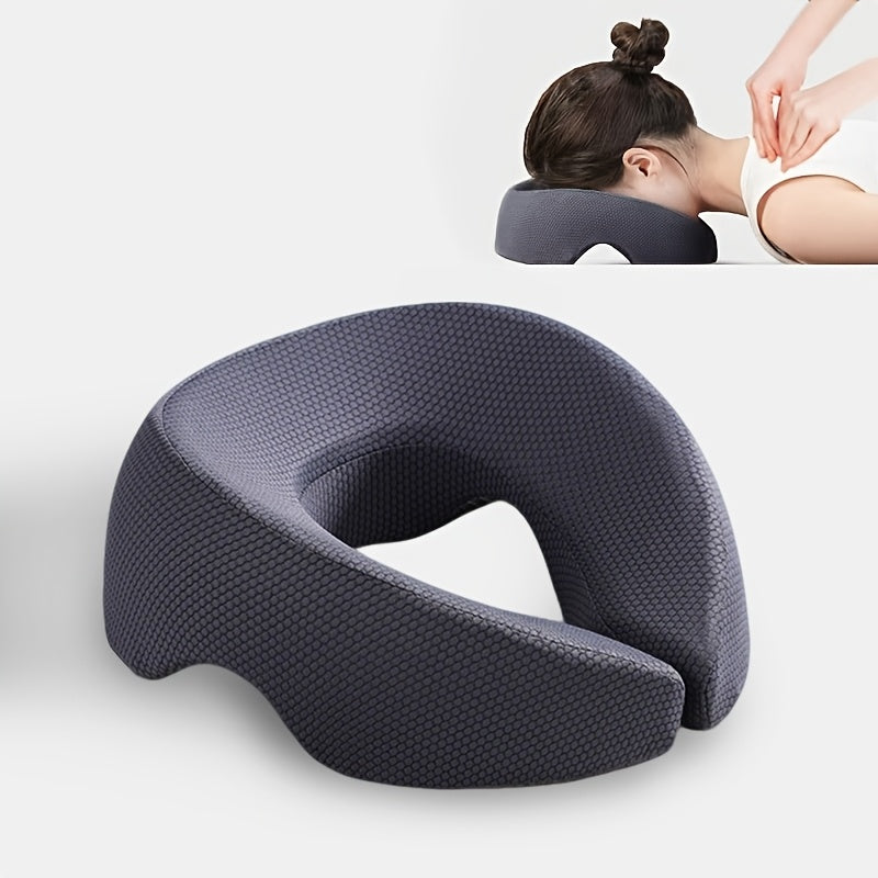  Navy blue Soft O-shaped/U-shaped Face Pillow for Beauty Salons/Spa Massage, Ergonomic Face Pillow, Multi-functional Suitable for Adult Facial Care and Relaxation, Multi-functional Neck and Face Support Comfort Face Pillow
