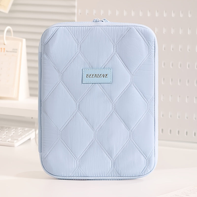 (blue)**BEENLOVE Tablet Storage Bag: 180° Full-Open Independent Compartment, Shockproof & Portable, Multifunctional Design**