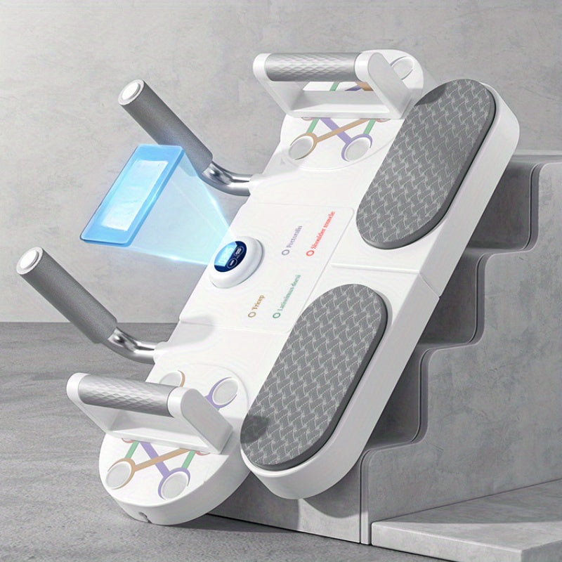 (WHITE)Three-in-One Training Board: Push-Ups, Planks & Resistance Band Workouts — Your All-in-One Home Fitness Solution