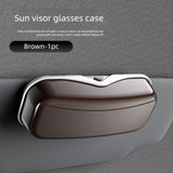 Car Travel Three-Piece Set: Push-Open Eyeglass Case, Universal Storage Case, and Secure Organizer—Complete On-the-Go Storage, Peace of Mind Every Journey(Brown)