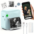 (Blue）Inkless Sticker Printer Mini Thermal Printer with Roll Thermal Paper, Wireless Pocket Printer, Smart Portable Receipt Printer for Photos, Diaries, Notes, and Preparation Work.