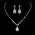 Elegant Teardrop Jewelry Set - Sparkling Necklace and Earrings, adorned with crystal accents, made of alloy, perfect for weddings, parties, and formal events, wedding jewelry.