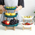 **Nordic-Style Three-Tier Extendable Fruit Tray | Creative Living Room Snack Stand, Adjustable Height, Anti-Slip Expandable Display Tray**(Green)