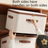 25L Double Zipper Storage Box with Faux Leather Handles | Large Capacity Lidded Basket, Perfect for Storing Clothes, Bedding, and Moving — Ideal for Bedrooms, Dorms, Studies, Wardrobes, Laundry Baskets, Shelf Bins, and Storage Racks.
