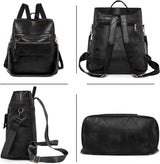 Black Backpack Purse for Women Fashion Multipurpose Design Convertible Satchel Handbags Shoulder Bag Travel bag