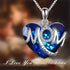 BLUE Exquisite Heart-shaped Blue Crystal "MOM" Pendant Necklace - Fashionable Women&