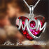 RED Exquisite Heart-shaped Blue Crystal "MOM" Pendant Necklace - Fashionable Women&