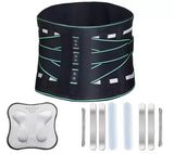 Lumbar Support Belt, featuring 8X Enhanced Lumbar Support, designed with a 3D massage pad, unisex back support strap, breathable and adjustable shoulder straps, available in green.（Size L）