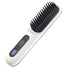 White Cordless Hair Straightener Brush: Dual 2000mAh batteries for long-lasting power, fast heating, creates smooth styles anytime, anywhere.