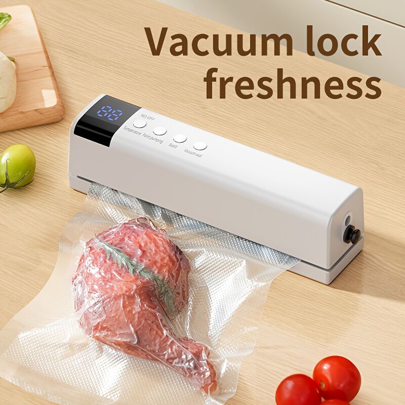 **1pc white Portable Wireless Vacuum Sealer｜USB Charging Compact Design, One-Touch Sealing for Long-Lasting Freshness, Ideal for Home & Outdoor Use**