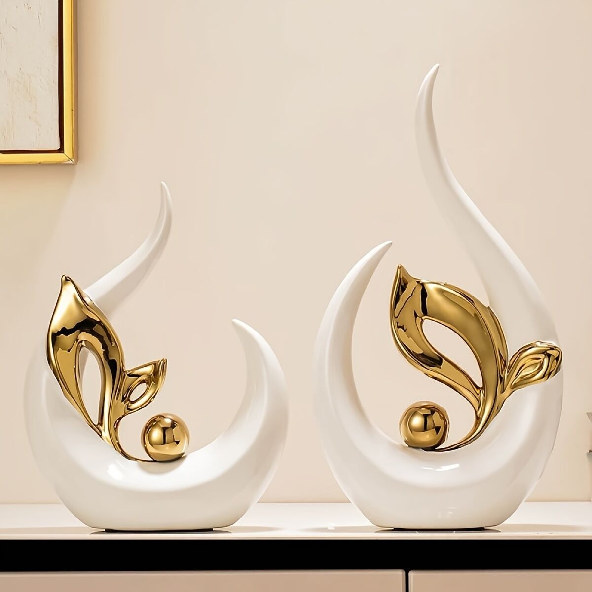 Platinum Ceramic "New Life" Sculpture: Symbolizing growth through the form of a sprouting seed, inspiring upward progress step by step.