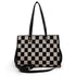 Stylish Black Khaki Checkerboard Tote Bag Large Capacity Women’s Shoulder Handbag for Work & Daily Use