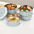Four-layer circular lunch box, stainless steel insulated lunch container, lid-equipped storage container, suitable for office workers, school trips, camping and picnics, kitchen supplies