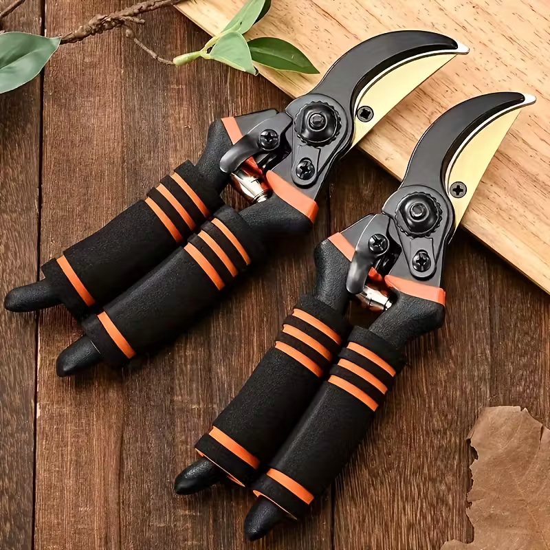 8.5-inch professional titanium alloy bypass pruning shears (T13) - Ultra-sharp advanced gardening shears, handheld garden hedge pruning shears - heavy-duty gardening tools