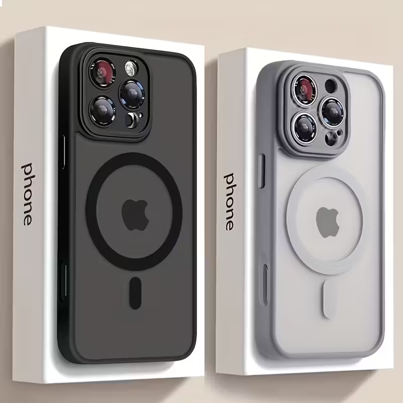 iPhone 15 Pro Max - High-end Magnetic Silicone Protective Case | Matte Semi-transparent Design | Anti-drop and Anti-scuff | Strong Magnetic Adhesion | Lightweight and Comfortable Feel