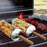 stainless steel BBQ grill, anti-scald design (barbecue basket + barbecue fork + hook) barbecue tool set, portable outdoor barbecue essential items, barbecue camping barbecue accessories, covered outdoor barbecue basket, suitable for camping and outdoor BB