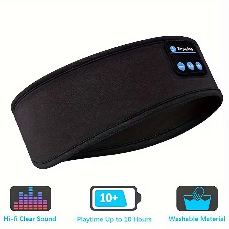 The dual-purpose wireless headphones for sleep and exercise feature a headband design that is light, thin and soft, providing a comfortable fit without pressing on the ears
