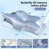 Butterfly 4D Memory Cotton Pillow Ice-Silk Fabric Cooling Pillow Cervical Spine - Blue - Size Large horn model