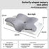 Butterfly 4D Memory Cotton Pillow Ice-Silk Fabric Cooling Pillow Cervical Spine - Gray - Size conventional