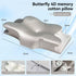 Butterfly 4D Memory Cotton Pillow Ice-Silk Fabric Cooling Pillow Cervical Spine - Gray - Size Large horn model