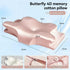 Butterfly 4D Memory Cotton Pillow Ice-Silk Fabric Cooling Pillow Cervical Spine - Pink - Size Large horn model