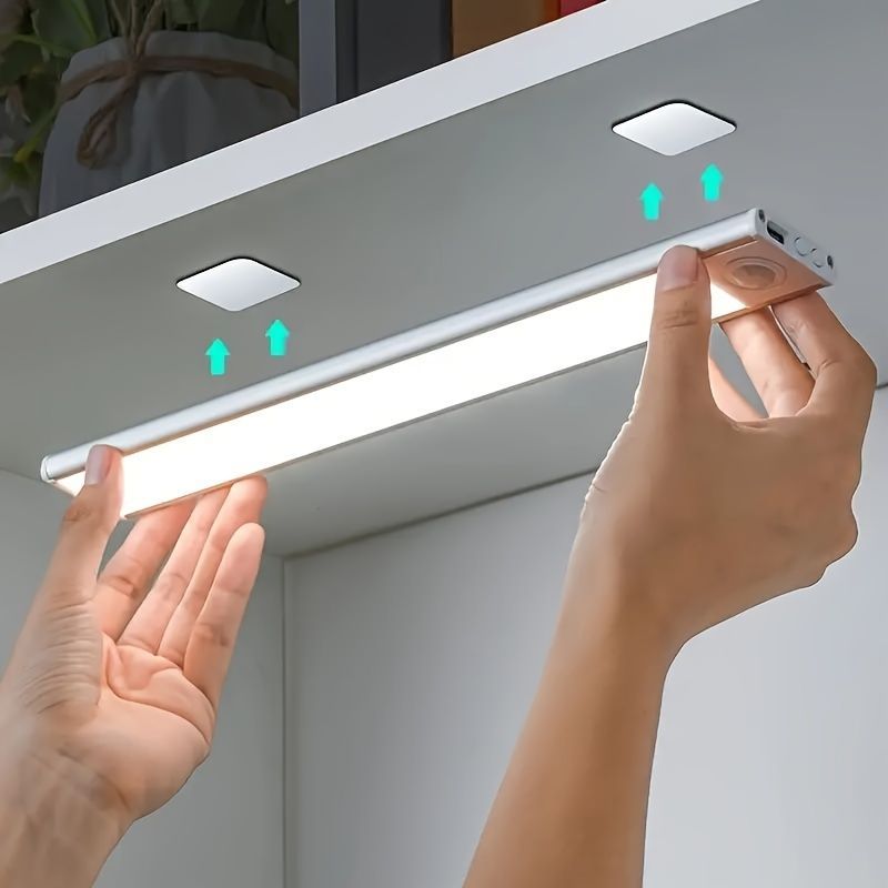 Motion Sensor Night Light LED Night Light Bar Home Lighting Garden Lighting - Silver - Size 60CM