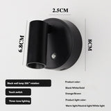 Rotating Wall Lamp Touch Switch Wall Lamp Three-Tone Lighting Wall Lamp Modern - Black - Size 01