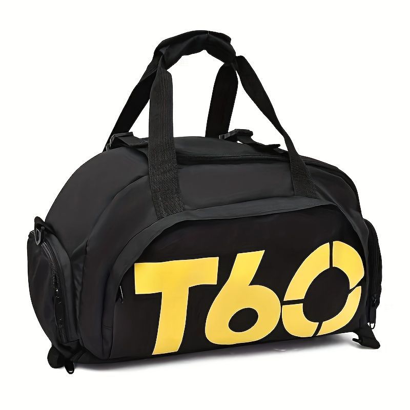 Travel Duffel Bag T60 Duffel Durable Travel Bag Stylish Gym Bag Weekend Bag - Black and yellow - Size 45-25-23CM