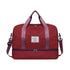 Luxury Duffle Bag Oversized Duffle Travel Bag Gym Bag Multiple Compartments Wet - Burgundy - Size 01