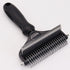 Pet Hair Remover Brush Double-Sided Pet Brush Pet Grooming Tool Dog Brush Cat - Black - Size Large -91 teeth