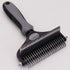 Pet Hair Remover Brush Double-Sided Pet Brush Pet Grooming Tool Dog Brush Cat - Gray - Size Small size -fine teeth 67