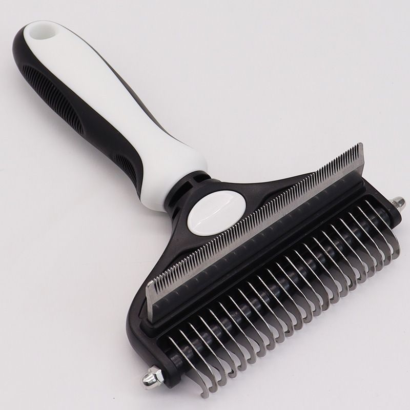 Pet Hair Remover Brush Double-Sided Pet Brush Pet Grooming Tool Dog Brush Cat - White - Size Small size -fine teeth 67