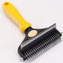Pet Hair Remover Brush Double-Sided Pet Brush Pet Grooming Tool Dog Brush Cat - Yellow - Size Large -91 teeth