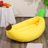 Banana-Shaped Pet Bed Removable Washable Pet Bed Small Medium Dog Bed Cat Bed - Yellow - Size 95-45CM