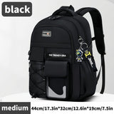 Teenager Backpack Safe Materials Backpack Multiple Compartments Backpack Ample - Black - Size 44-32CM