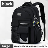 Teenager Backpack Safe Materials Backpack Multiple Compartments Backpack Ample - Black - Size 47-34CM