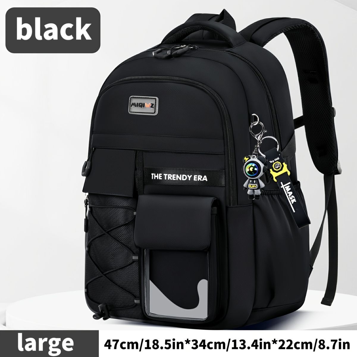 Teenager Backpack Safe Materials Backpack Multiple Compartments Backpack Ample - Black - Size 47-34CM