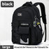 Teenager Backpack Safe Materials Backpack Multiple Compartments Backpack Ample - Black - Size 47-34CM
