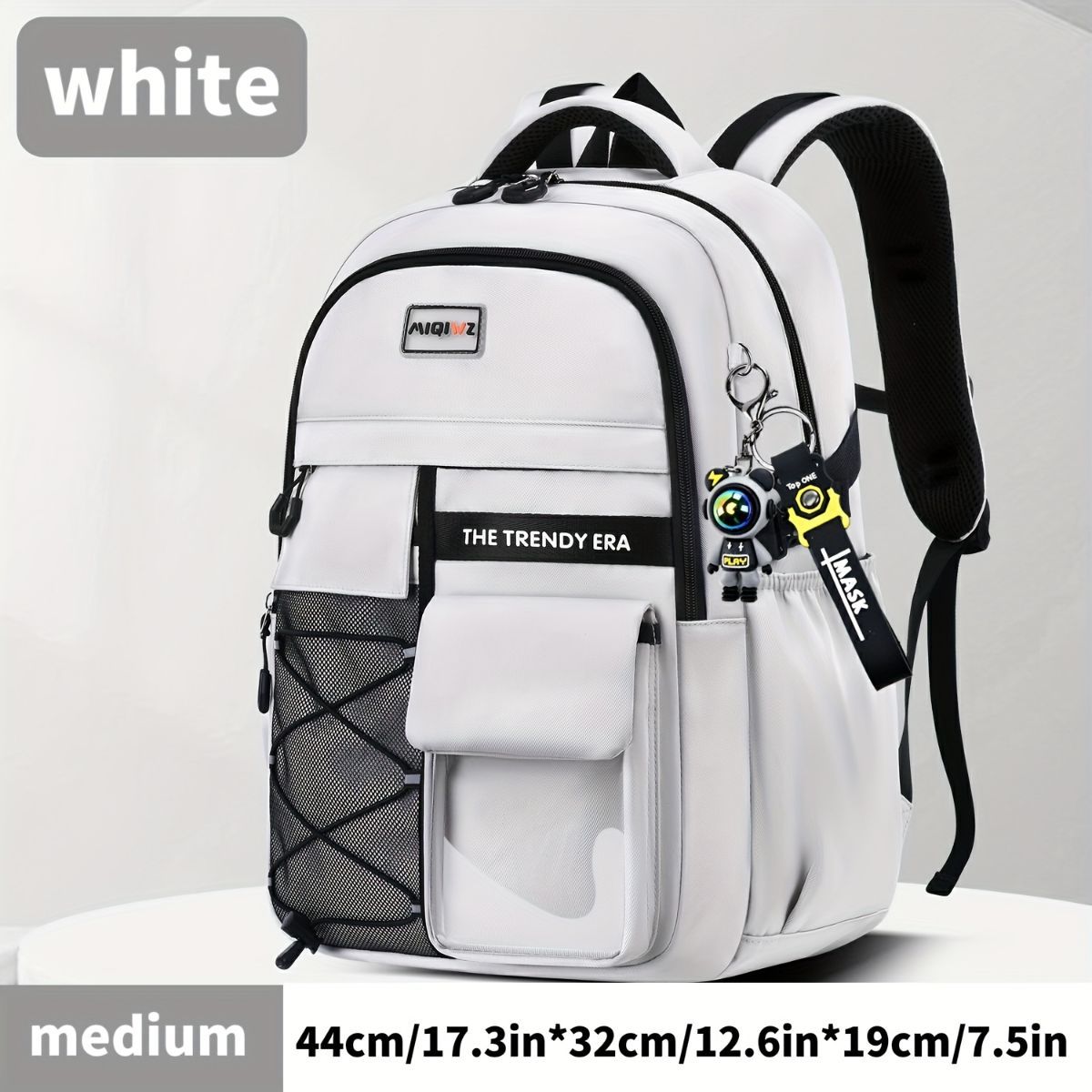 Teenager Backpack Safe Materials Backpack Multiple Compartments Backpack Ample - White - Size 44-32CM