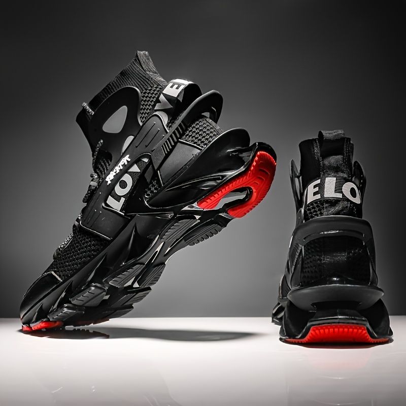 Men'S Casual Shoes Blade Style Shoes Breathable Sports Shoes Shock Absorbing - Black - Size 39