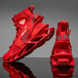 Men'S Casual Shoes Blade Style Shoes Breathable Sports Shoes Shock Absorbing - Red - Size 44